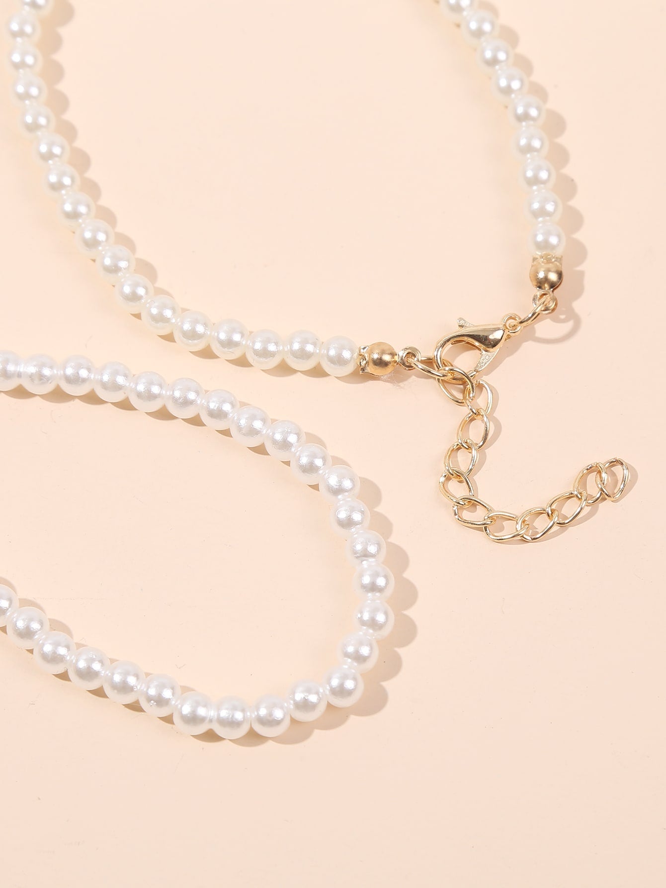 Faux Pearl Decor Beaded Necklace & Bracelet