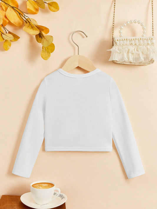 SHEIN Young Girl Open Front Jacket