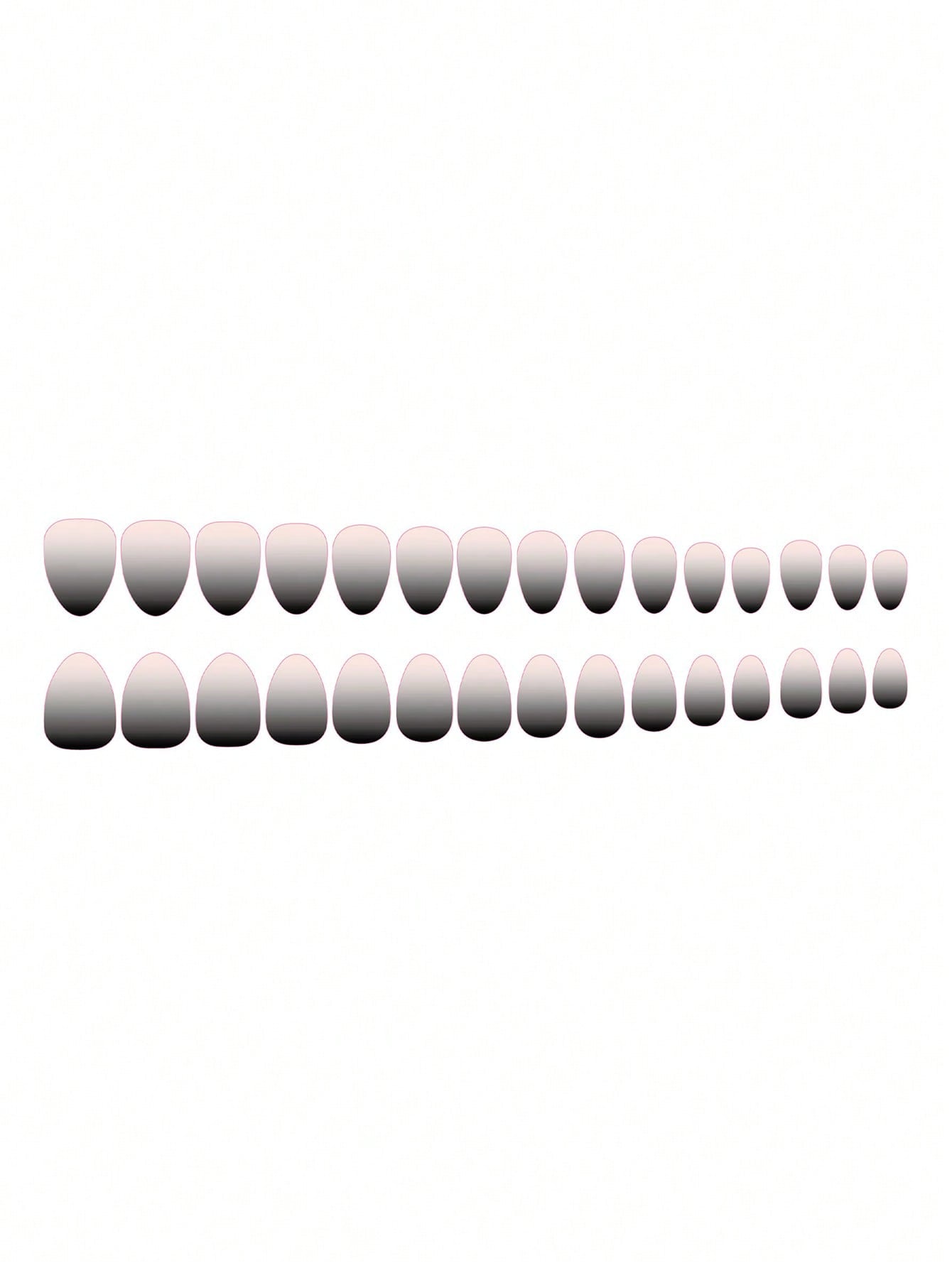 30Pcs Long Pointed Black Gradient Color False Nail Tips + 1Pc Buffer Block + 1Pc Jelly Gel