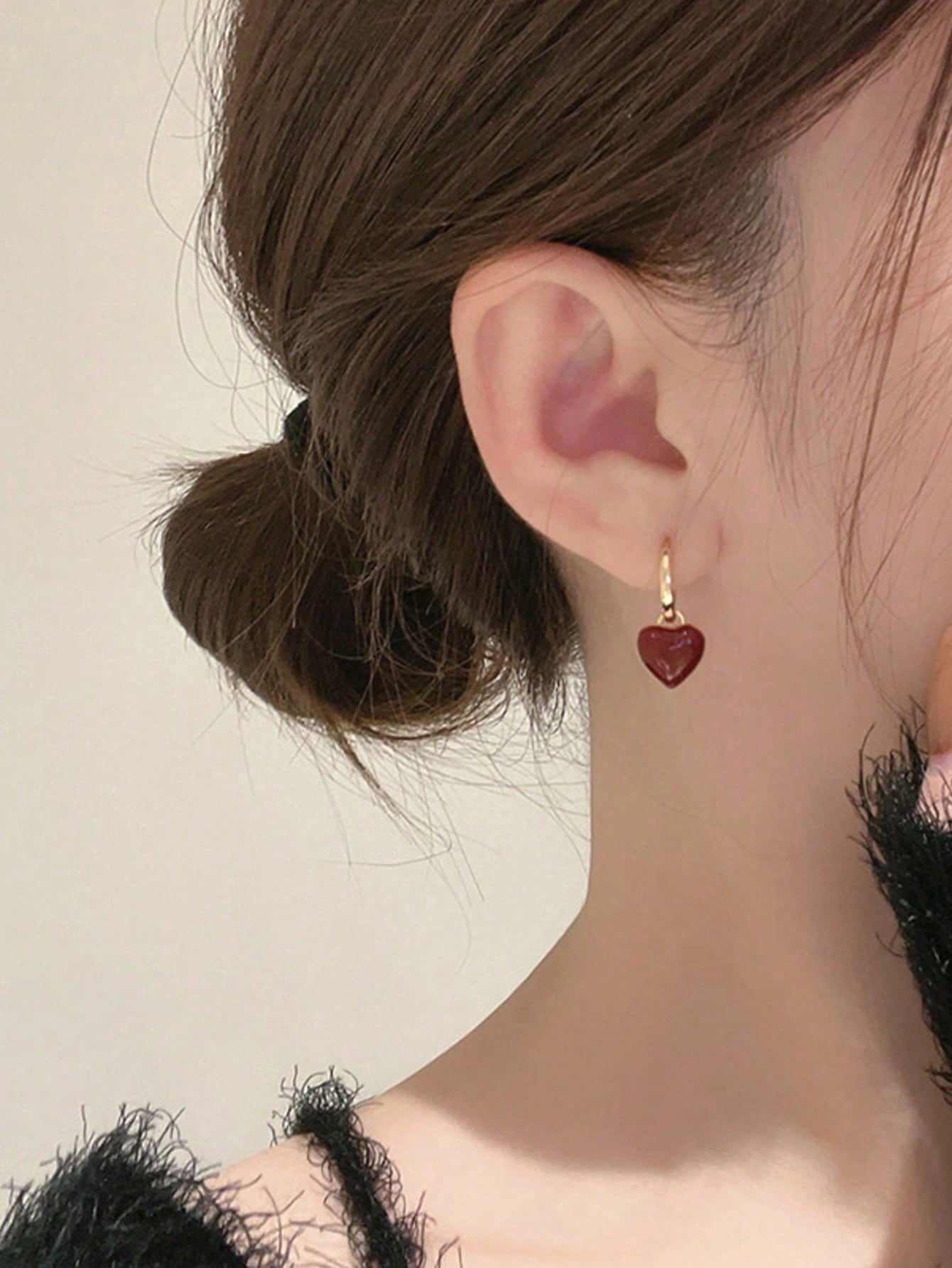 1Pair Fashion Zinc Alloy Heart Drop Earrings for Women for Daily Life