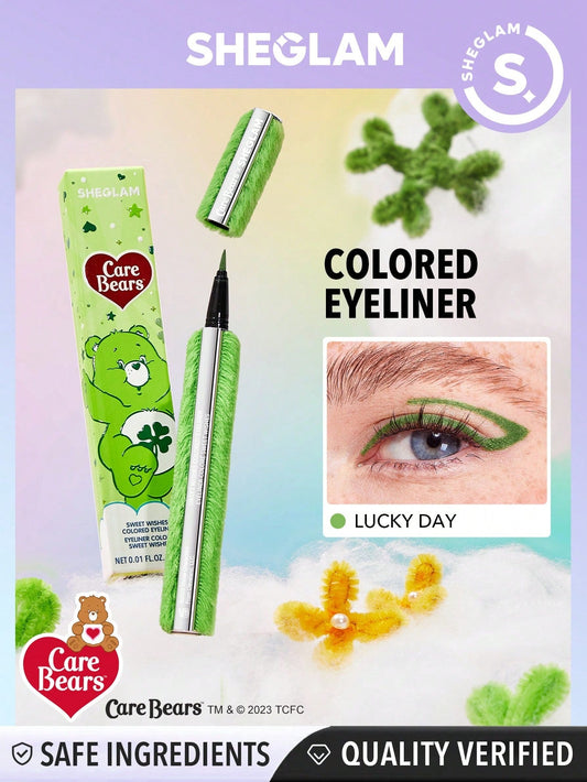 SHEGLAM X Care Bears Sweet Wishes Colored Eyeliner-Lucky Day 3 Colors Colorful Matte Eyeliner Pencil Long-Lasting Extra-Fine Eyeliner Easy to Wear Bold Eye Make up Black Friday Trending Y7K Eyeliner