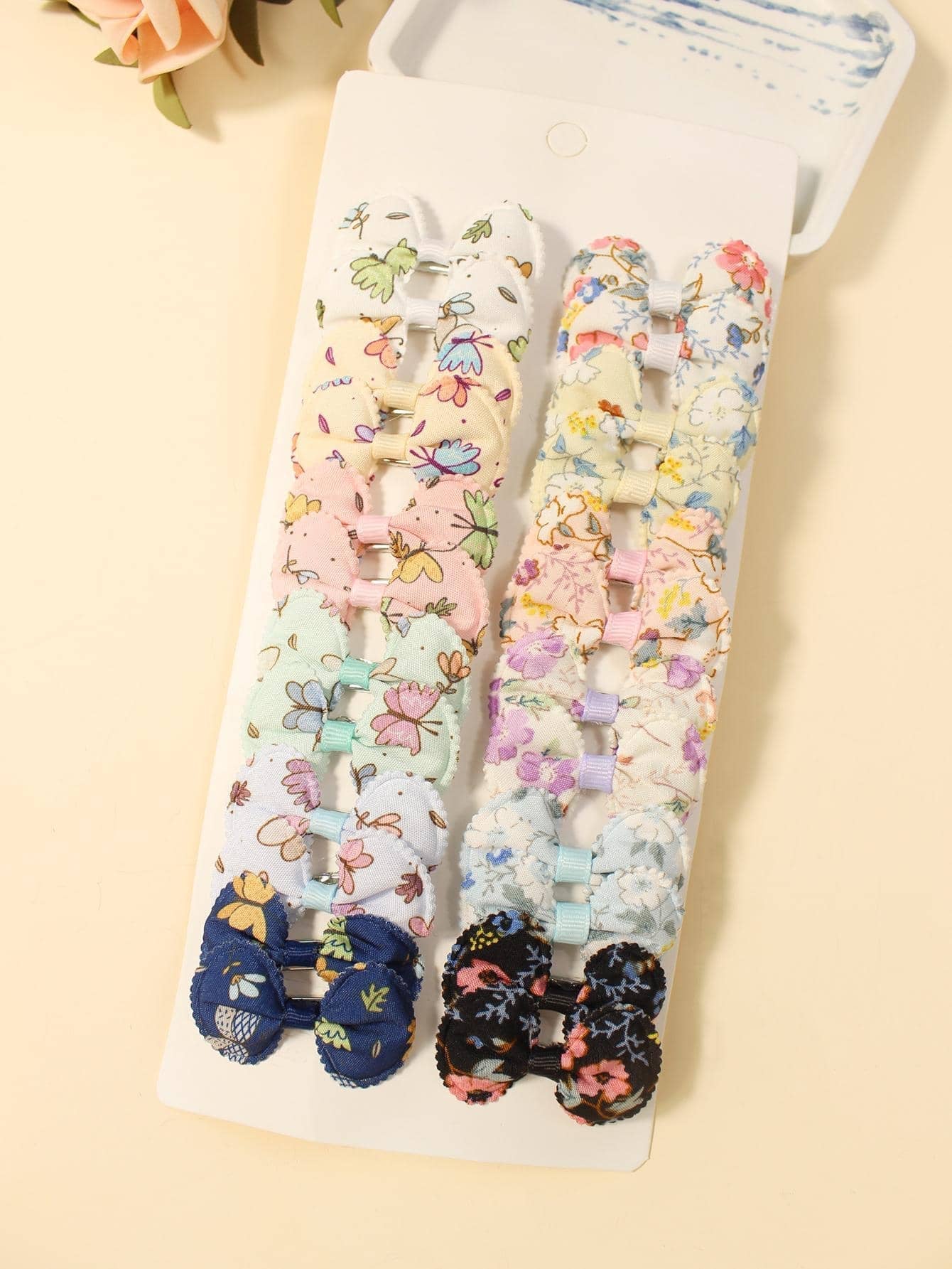 24Pcs Girls Bow Decor Cute Hair Clip for Hair Decoration