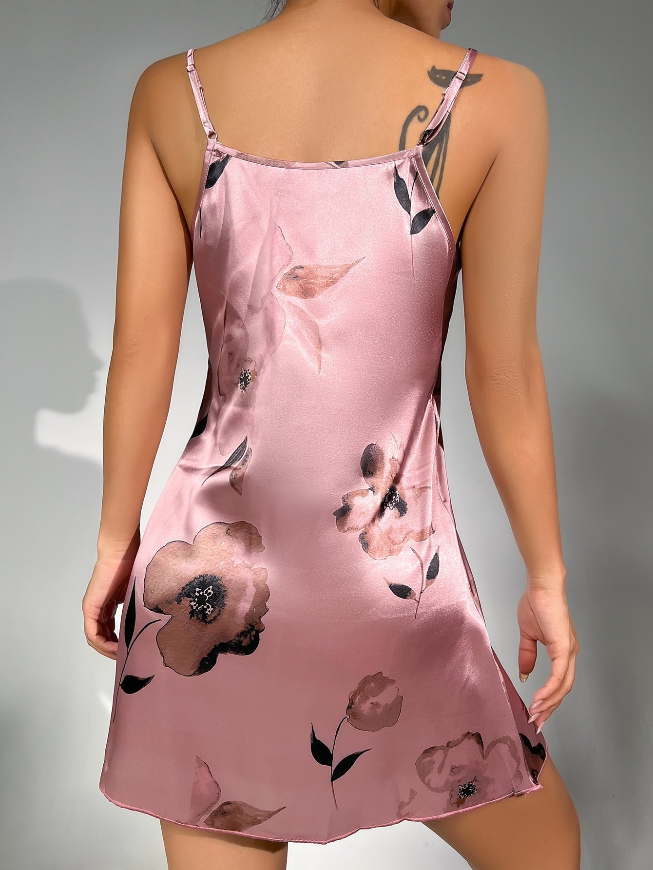 Floral Print Satin Cami Nightdress