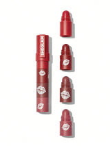 SHEGLAM Mega Lip Stacks-Pink-Petal Stack 4 in 1 Creamy-Matte Red Lipstick Kit High Pigment Non-Drying Portable Travel Lipstick Lip Makeup Hot Pink Black Friday Lipstick