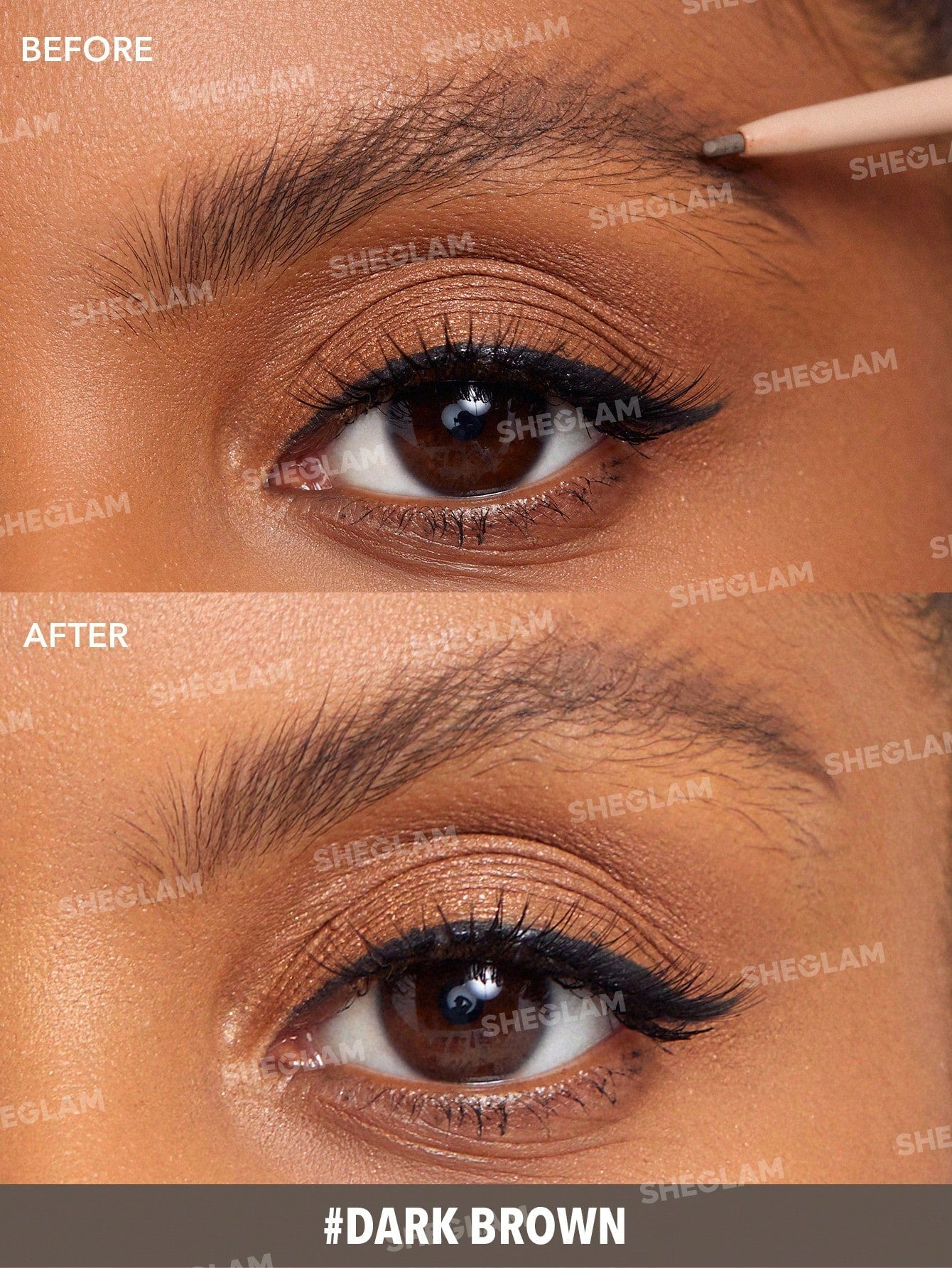 SHEGLAM Insta-Fill Brow Pencil-Dark Brown Long Lasting Auto Eyebrow Pen Sweat-Proof Anti-Oil Non-Sticky Ultra-Slim Eyebrow Makeup Black Friday Eyebrow