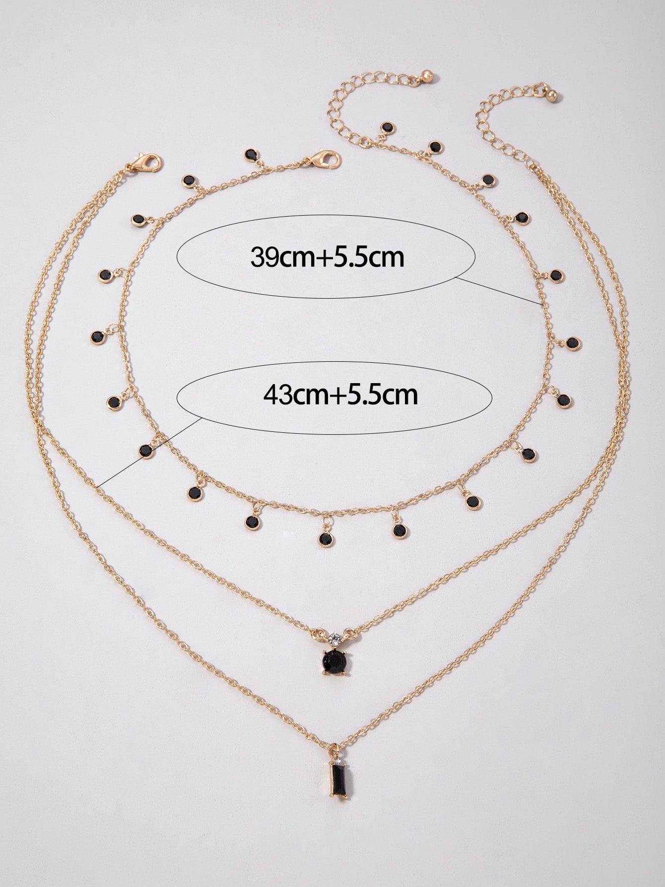 2Pcs/Set Alloy Rhinestone Tassel Chain Necklace, Multi-Layered Geometric Pendant Necklace for Women'S Party Gift (Handmade Chain with Uneven Number of Rhinestones Due to Different Sizes)
