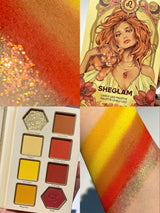 SHEGLAM Lively Leo Palette 8-Clolor Glitter Matte Eyeshadow Palette Bold Yellow Orange Shiny Gold High Pigment Long Wear Blendable Pro Eyeshadow Black Friday Winter Eyeshadow