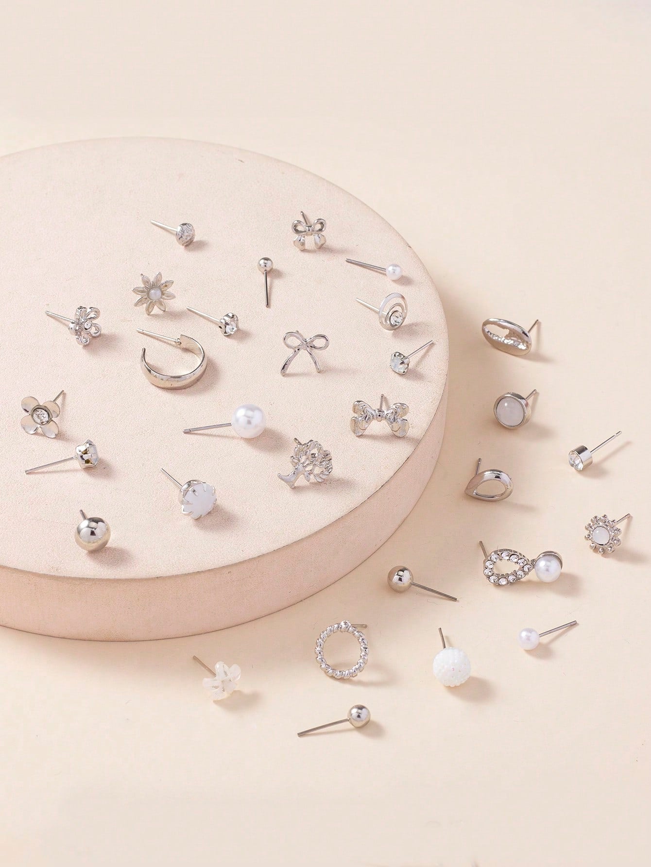 30Pairs/Set Women'S Delicate Metallic Conch Shell, Faux Pearl & Heart Shaped Earrings Gift Set