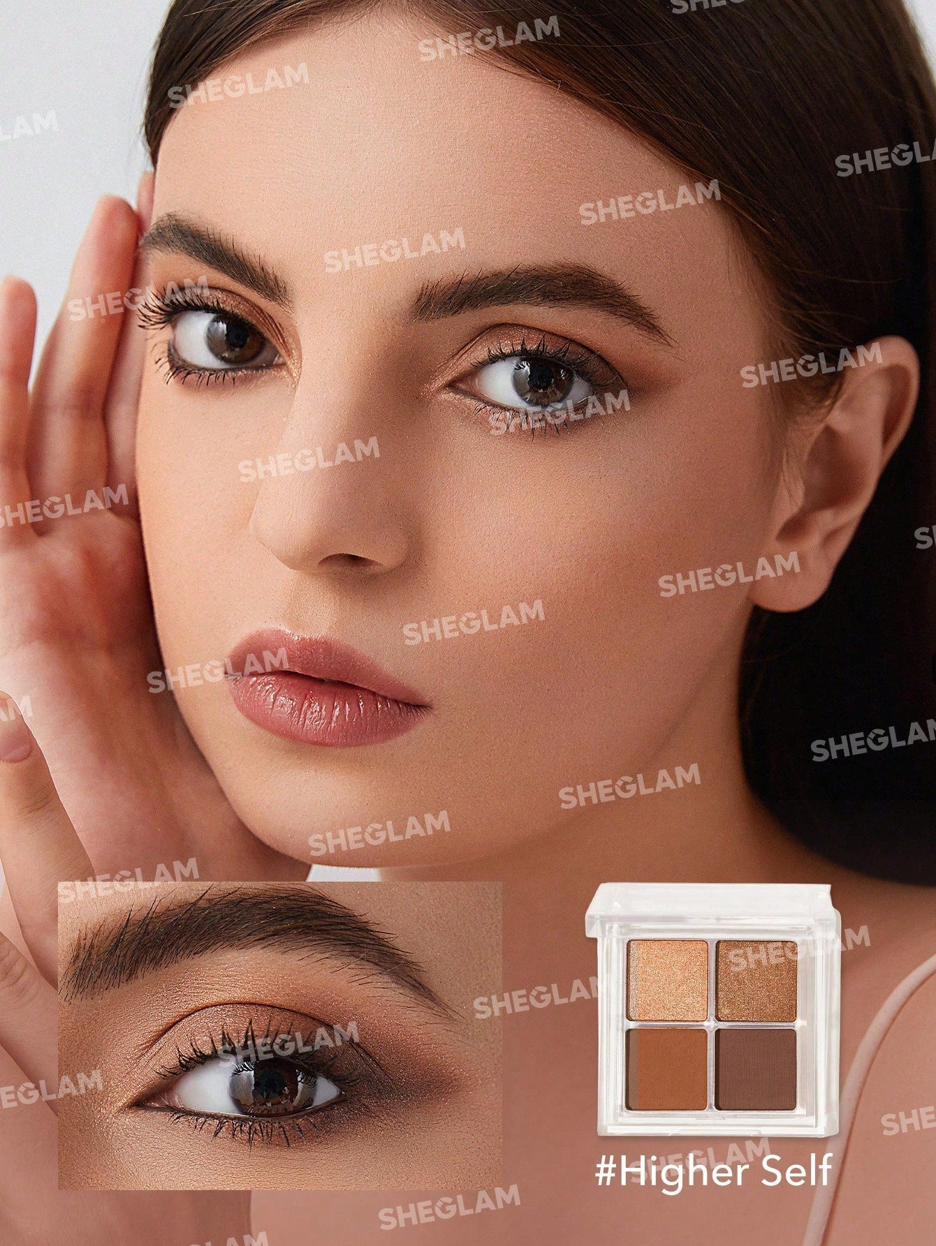 SHEGLAM Cosmic Crystal Eyeshadow Quad-Higher Self 4-Clolor Matte Glitter Eyeshadow Palette Gold Bronze Dark Chocolate High Shine Glitter Long Lasting Ultra Pigmented Smooth Blendable Eyeshadow Black Friday Winter Eyeshadow