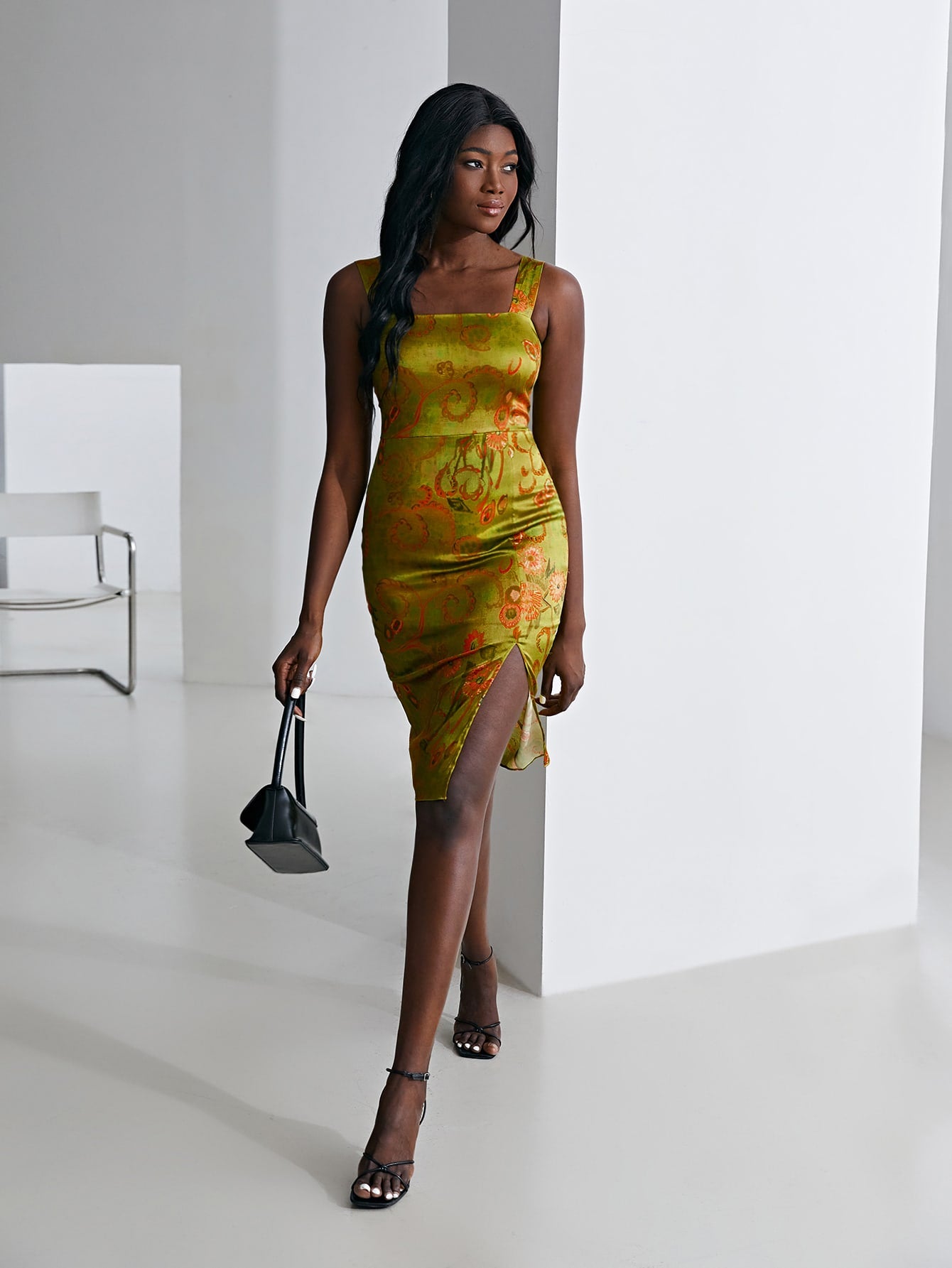 MOTF MOTF X Van Gogh INSPIRED SILK JACQUARD BODYCON DRESS