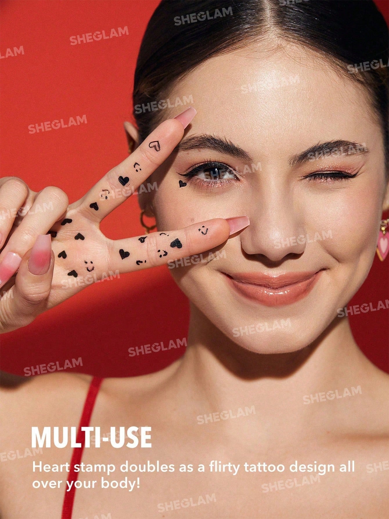 SHEGLAM Heart Eyes 2-In-1 Stamp Eyeliner Waterproof Liquid Eyeliner Seal in Heart Shape Smudge-Proof Long Lasting Ultra-Fine Eyeliner Black Friday Winter Y2K Eyeliner