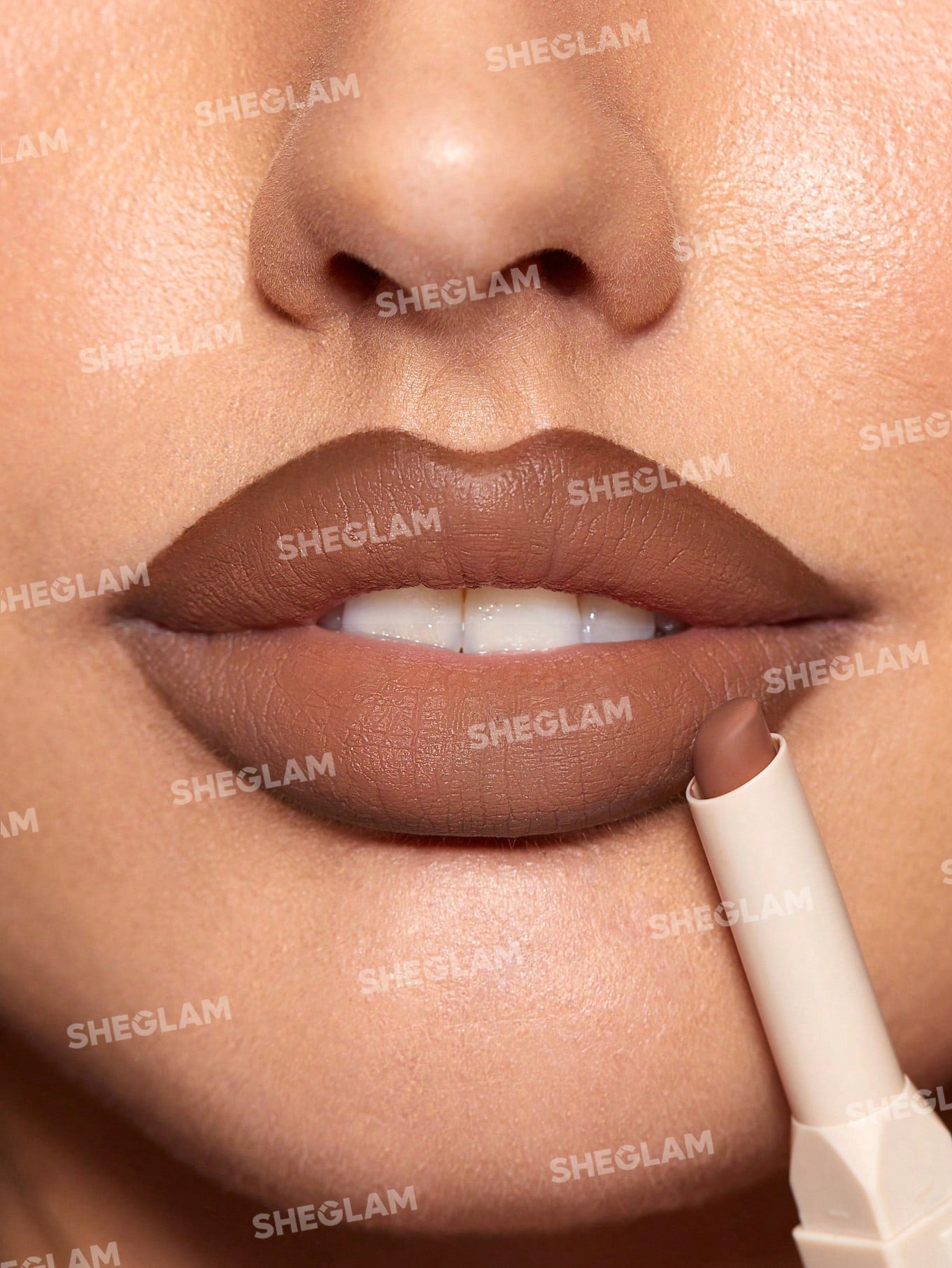 SHEGLAM Glam 101 Lipstick & Liner Duo-Deep Caramel 2-In-1 Matte Dual-Ended Lip Liner Lipstick Pencil Highly Pigmented Long Lasting Smooth Easy to Wear Lip Makeup Black Friday Winter Pink Brown Lip Liner