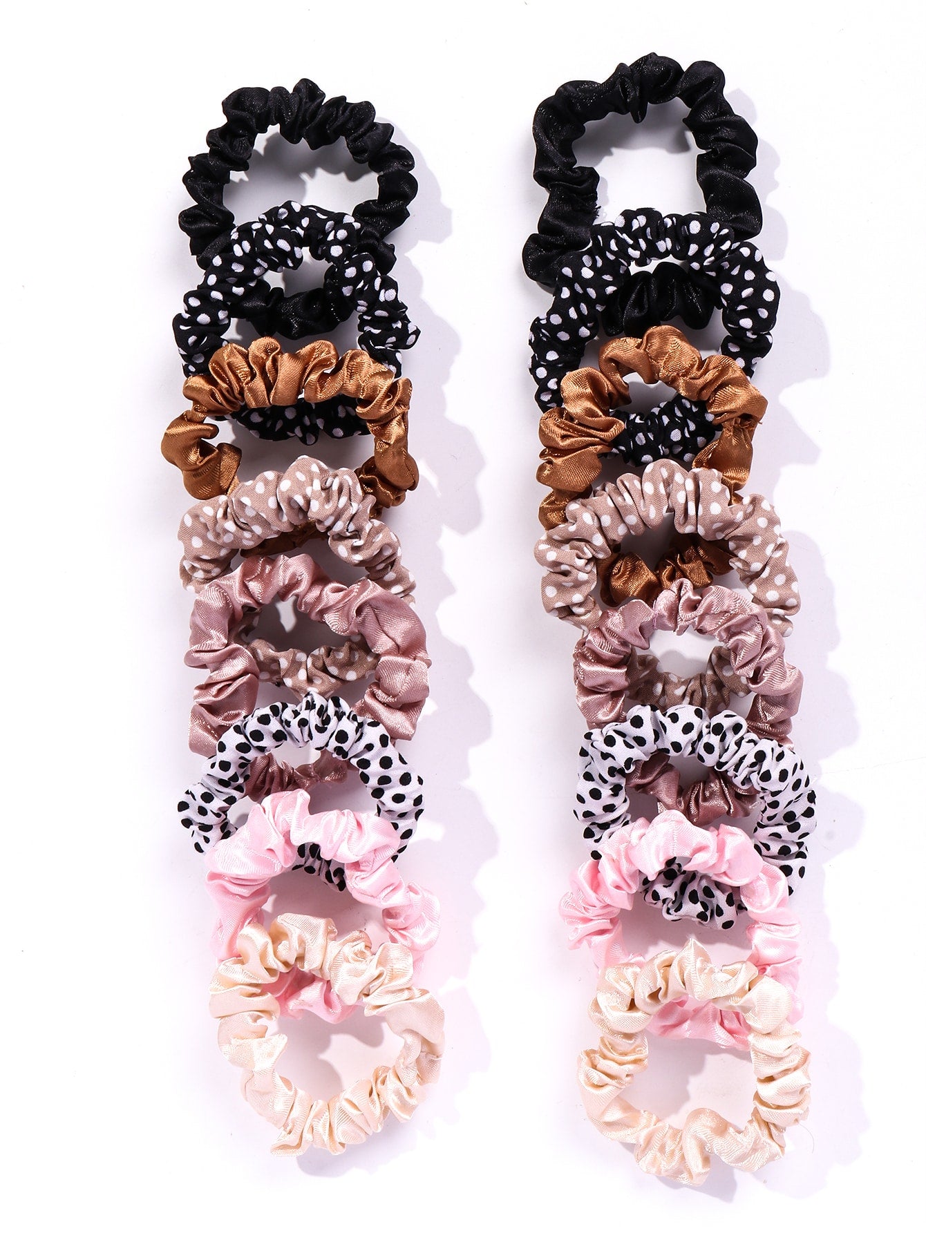 16Pcs Kids' Polka Dot Pattern Hair Ties