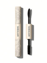 SHEGLAM All-In-One Volume & Length Mascara-Washable Black 2 in 1 Double Head Brush Easy to Remove No Smudge Curling Separation Thick Black Mascara Eye Makeup Black Friday Party Mascara