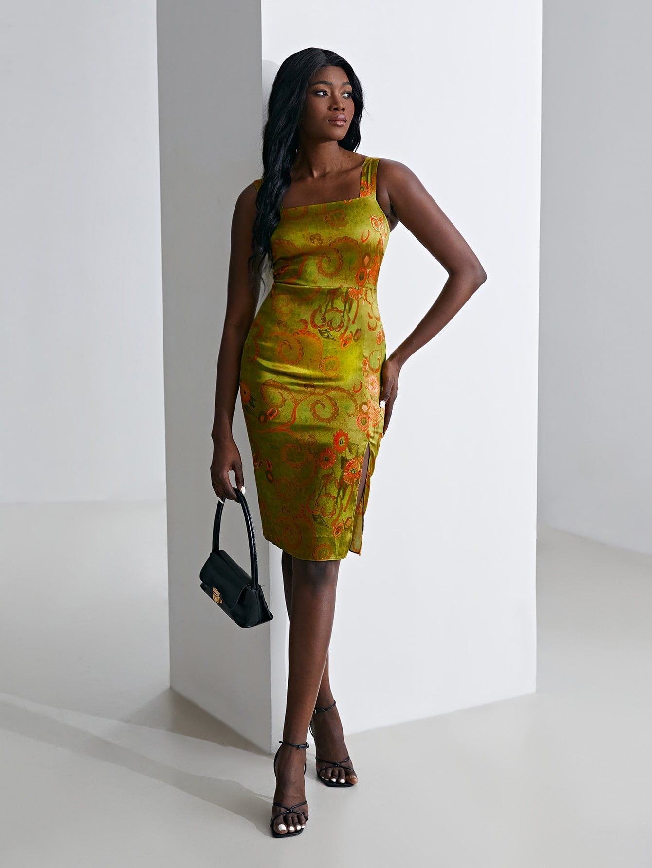 MOTF MOTF X Van Gogh INSPIRED SILK JACQUARD BODYCON DRESS