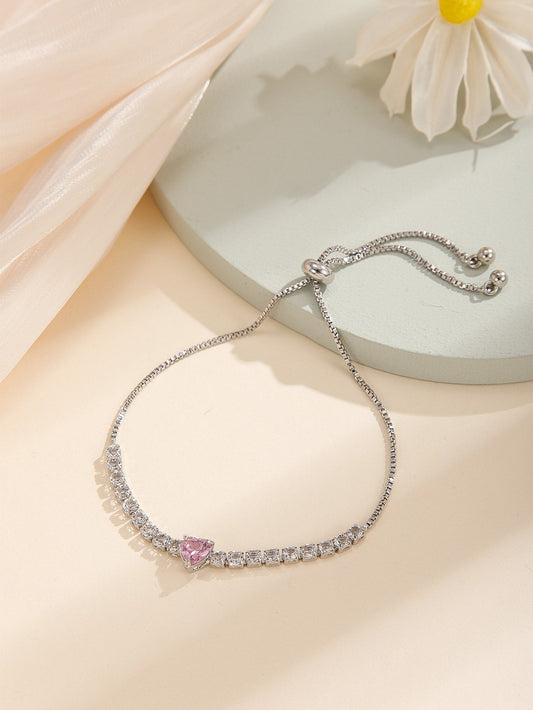 Rhinestone Heart Decor Bracelet