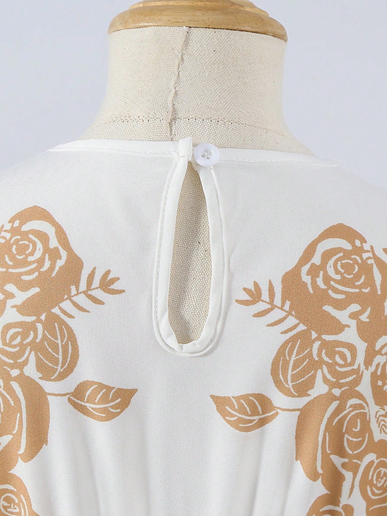 SHEIN Kids FANZEY Young Girl'S Floral Printed Patchwork Tape Short Sleeve Dress
