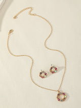 3Pcs/Set Glamorous Zinc Alloy Rhinestone Flower Decor Jewelry Set for Women for Daily Decoration