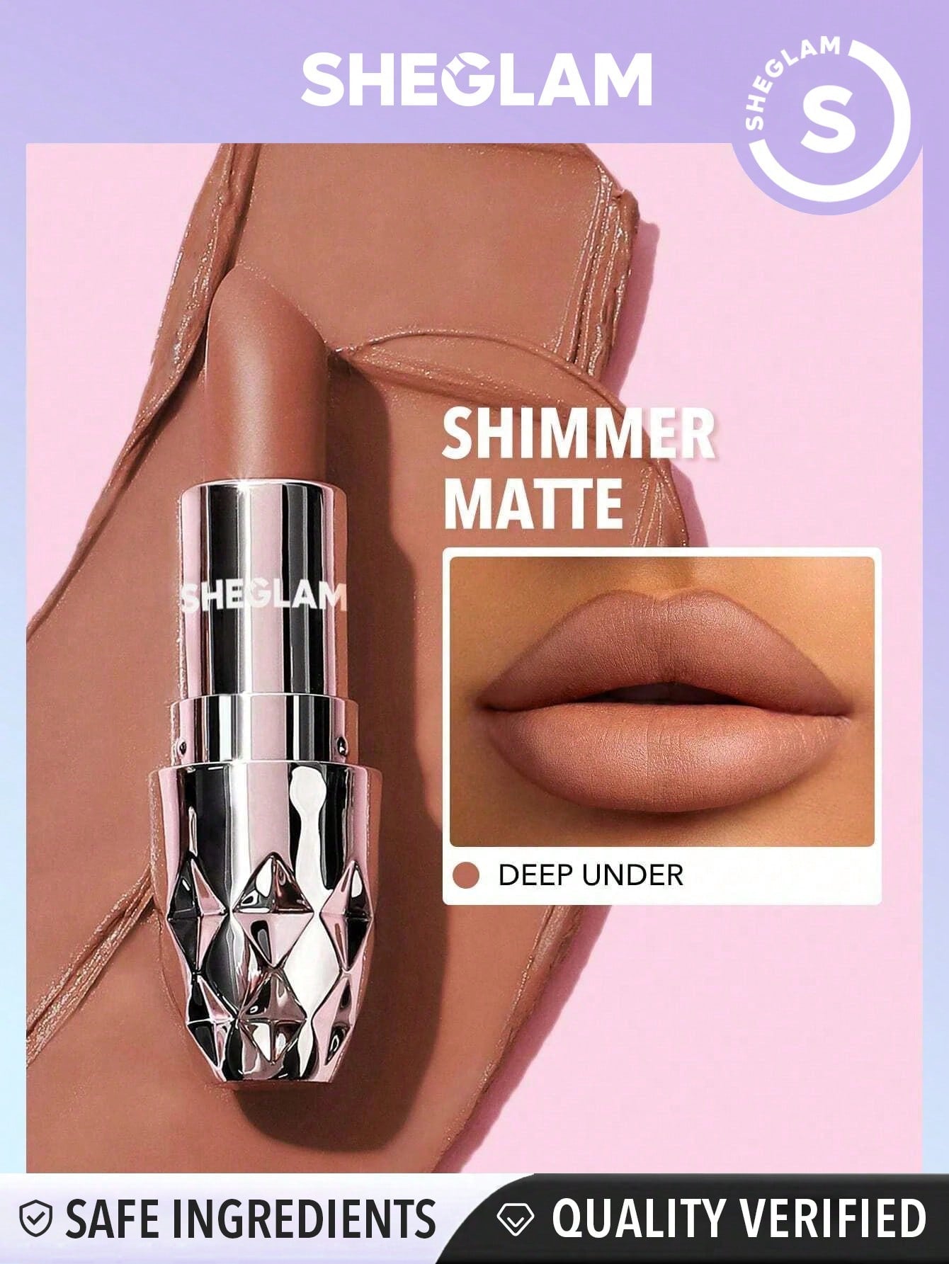 SHEGLAM Starlight Velvet Lipstick - Deep under 10 Colors Shimmer Matte Long Lasting Lipstick Nourishing Silky Smooth Lipstick Black Friday Party Lipstick