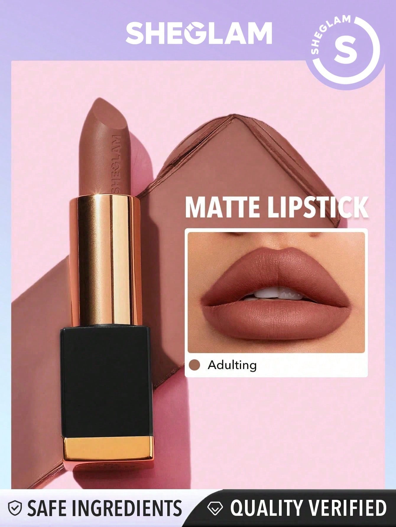 SHEGLAM Matte Allure Lipstick - Adulting 20 Colors Long Lasting Matte Lipstick High Pigment Velvety Soft Lipstick Black Friday Party Lipstick