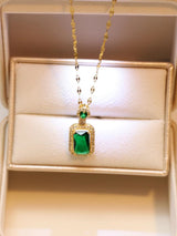 4Pcs Women'S Deluxe Square Shaped Jewelry Set with Rhinestone Decoration, Including 1 Necklace, 2 Earrings and 1 Ring, Suitable for Various Occasions Such as Daily Wear and Parties, Best Gift Choice