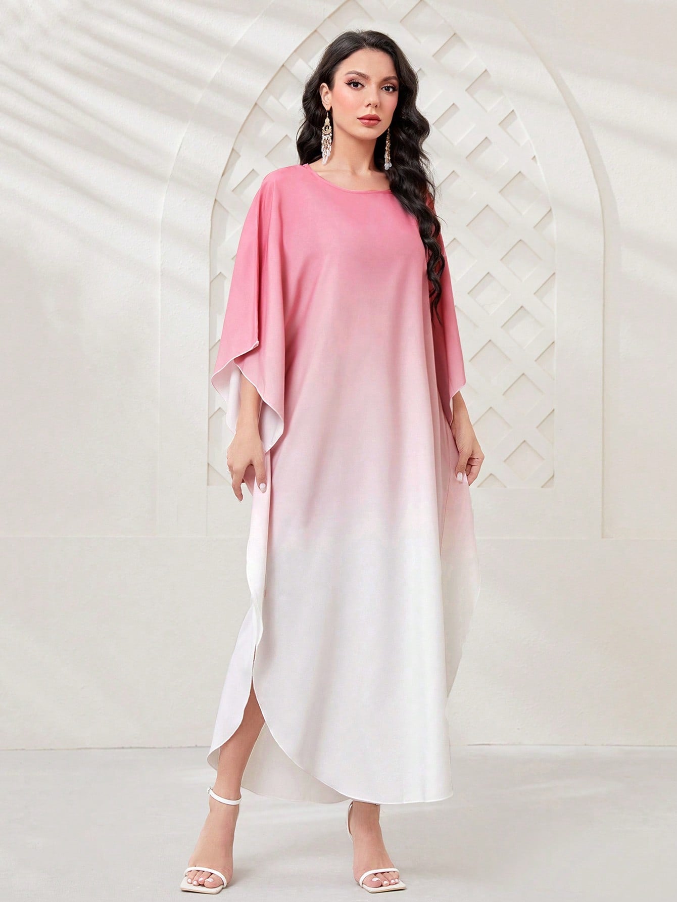 SHEIN Najma Ombre Batwing Sleeve Kaftan