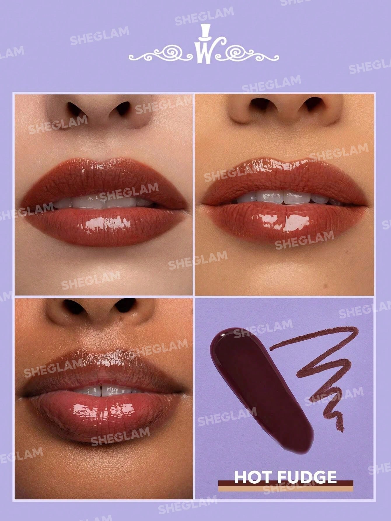 SHEGLAM | Willy Wonka Cocoa Kiss Lip Duo-Hot Fudge Black Friday Sale Gift Brown Liquid Lipstick