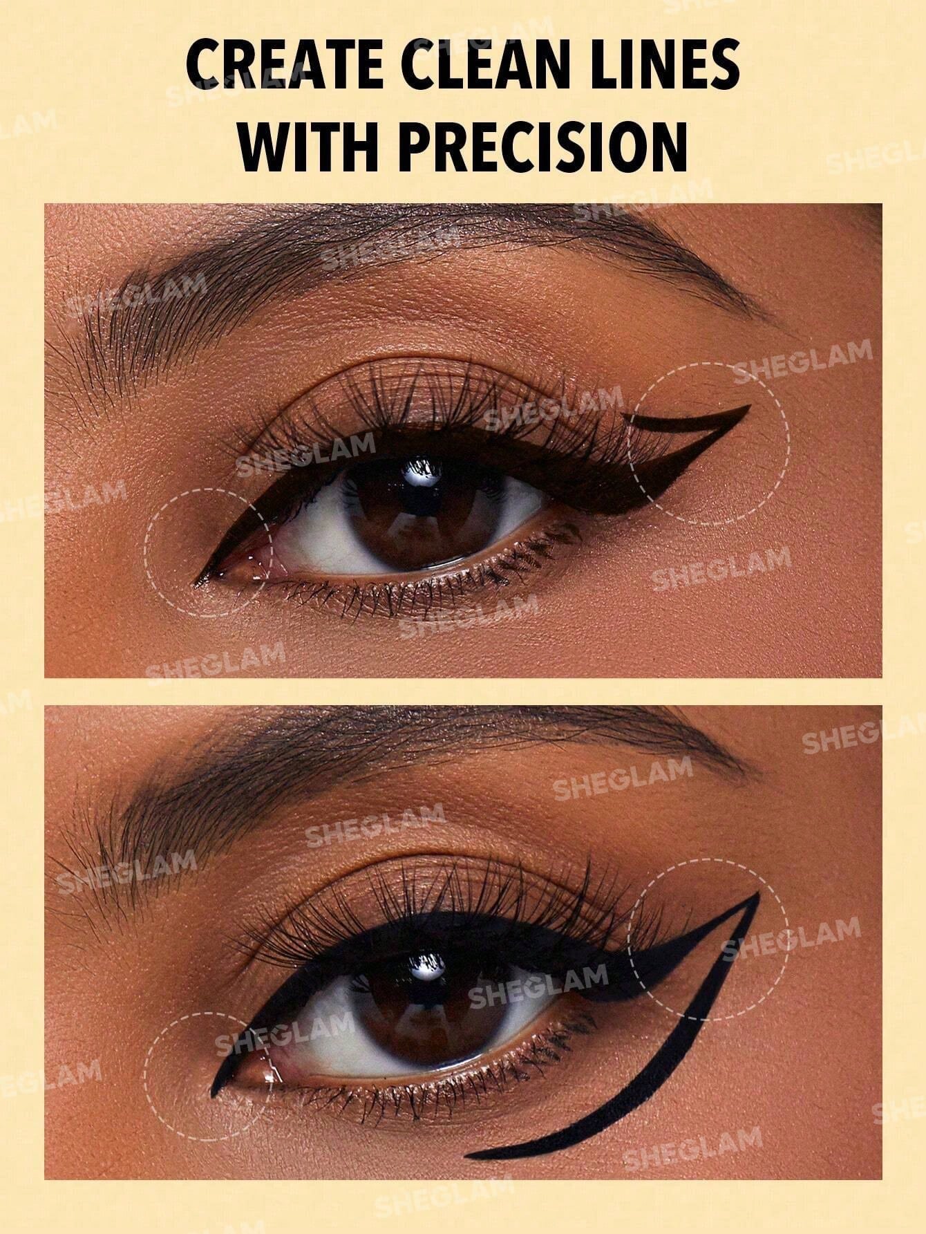 SHEGLAM Line & Define Waterproof Liquid Eyeliner - Black Long Lasting Matte Eyeliner Pencil Sweat-Proof No Smudge Professional Eye Make up Black Friday Party Eyeliner