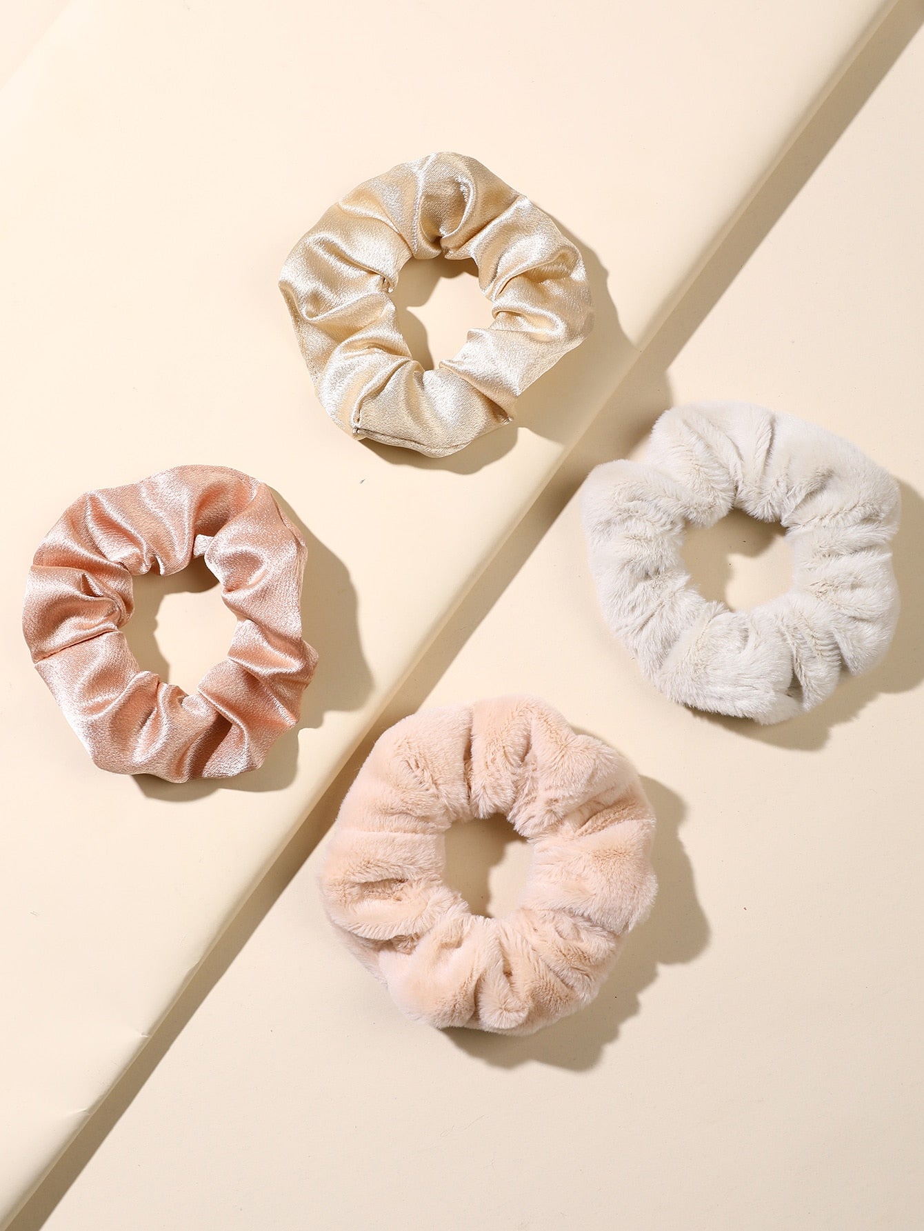 4Pcs Toddler Girls Solid Scrunchie
