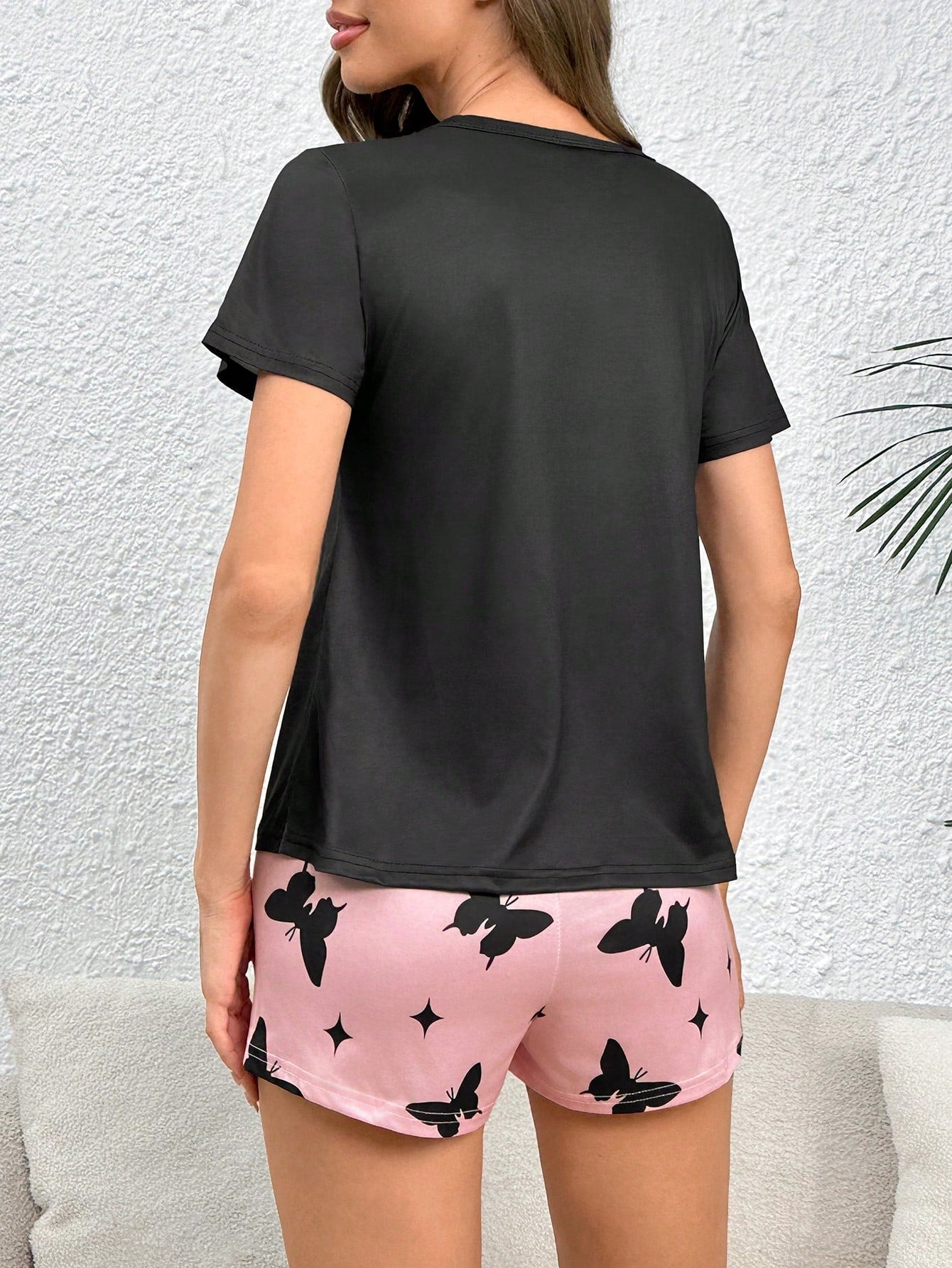 Heart & Butterfly Print PJ Set