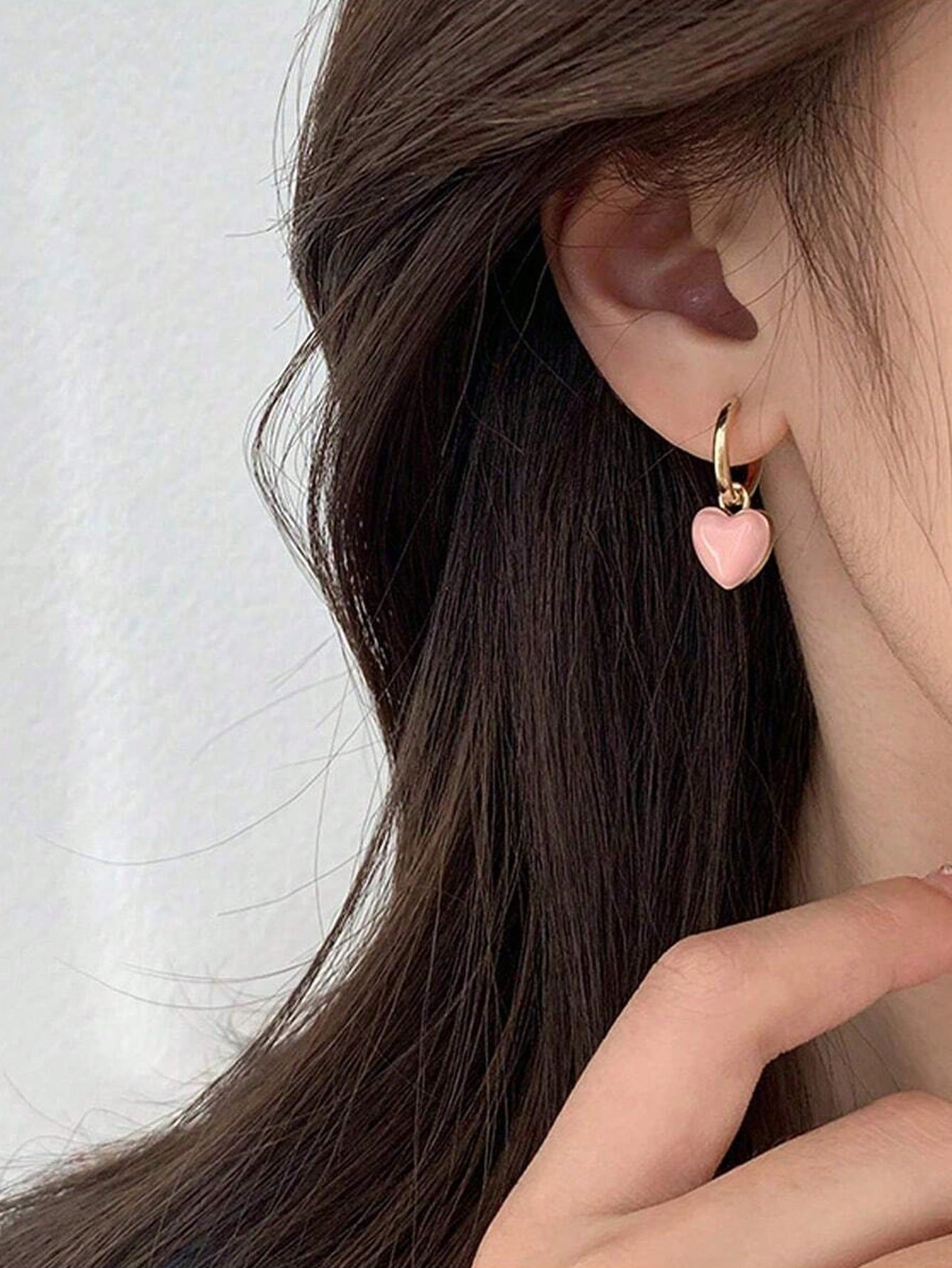 1Pair Fashion Zinc Alloy Heart Drop Earrings for Women for Daily Life