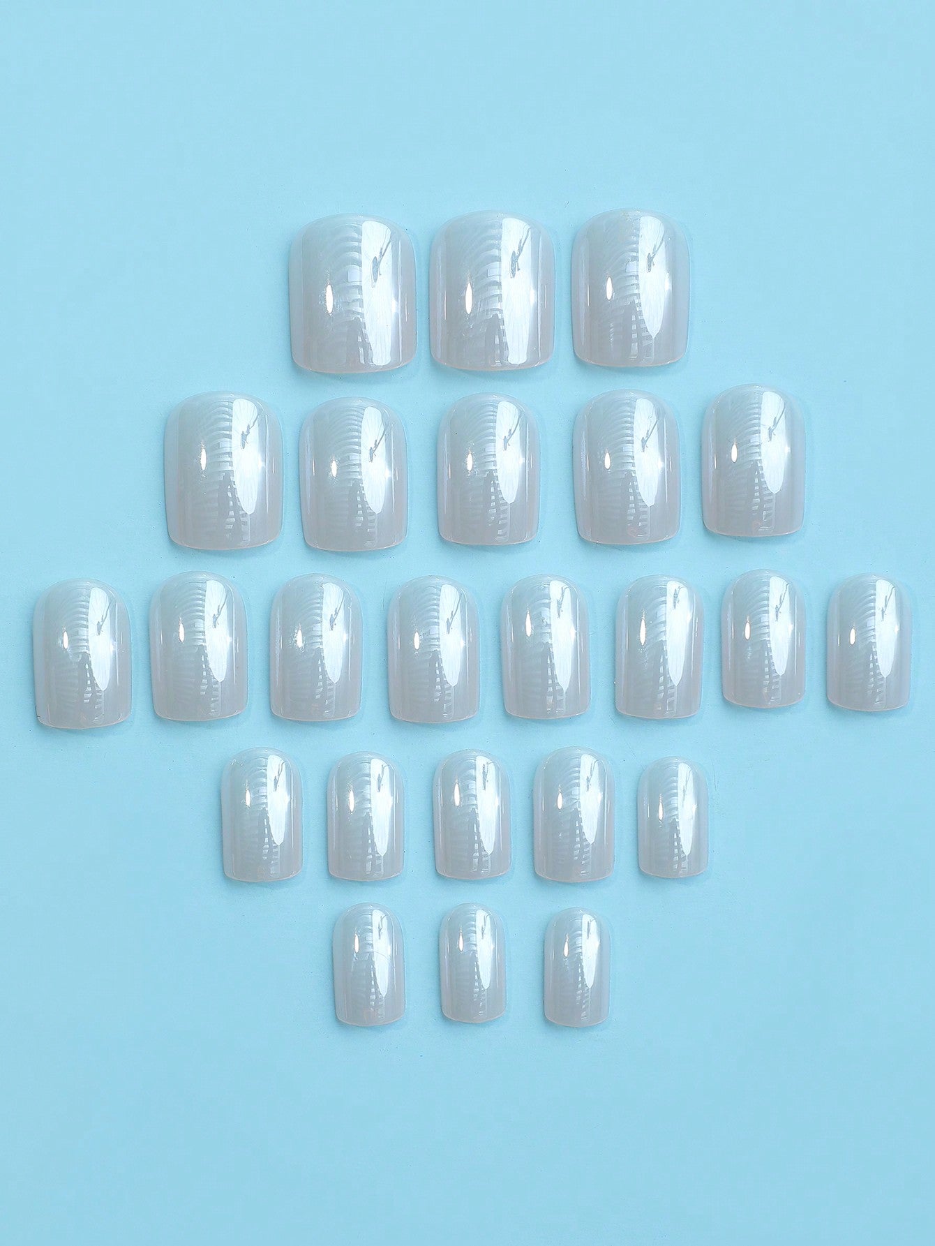 24 PCS Short Square Fake Nails Bling Press on Nails Press on Nail Kit with Glue and Nail File for Women and Girls