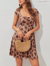 SHEIN WYWH Paisley Print Sweetheart Neck Dress