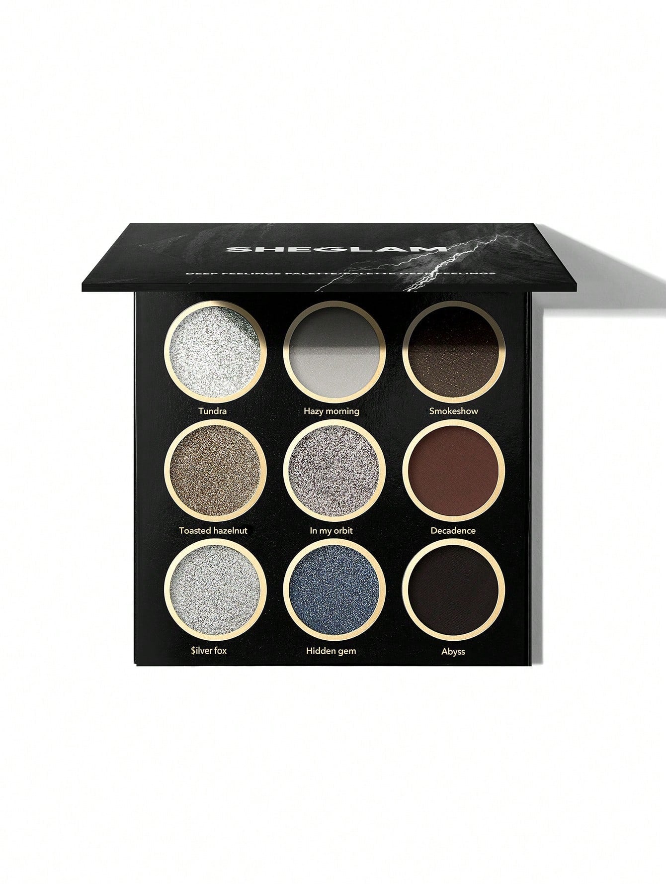SHEGLAM Deep Feelings Palette 9-Clolor Metallic Matte Eyeshadow Palette Ultra Pigmented Long Lasting Soft Smooth Deep Styling Black Gray Eyeshadow Black Friday Gift Eyeshadow