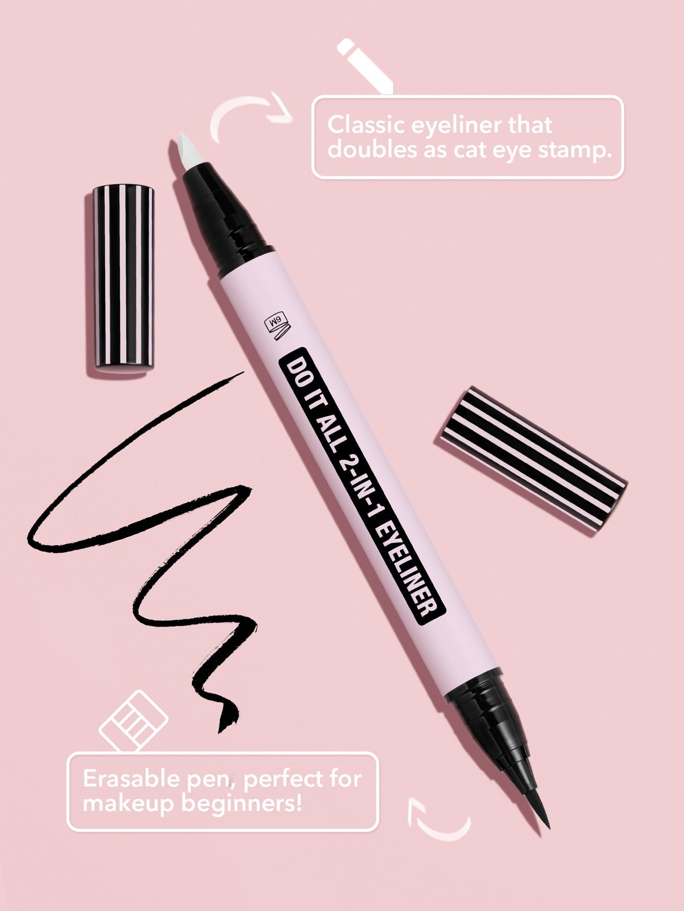 SHEGLAM Do It All 2-In-1 Eyeliner Waterproof Matte Eyeliner with a Eyeliner Remover Sweat-Proof Smudge-Proof Easy to Use Be Beginner Friendly Black Eyeliner Black Friday Gothic Eyeliner