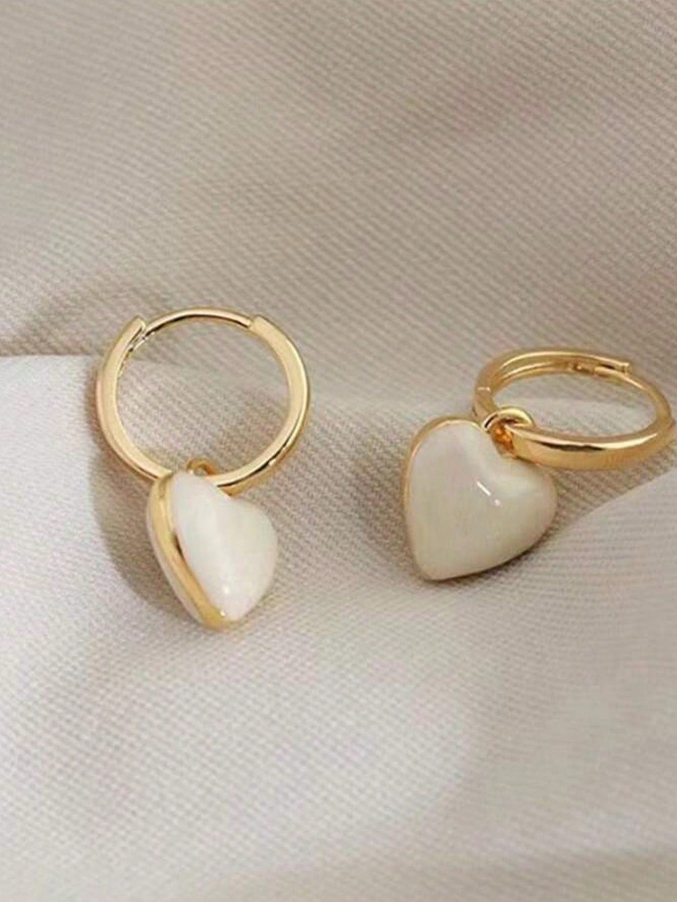 1Pair Fashion Zinc Alloy Heart Drop Earrings for Women for Daily Life