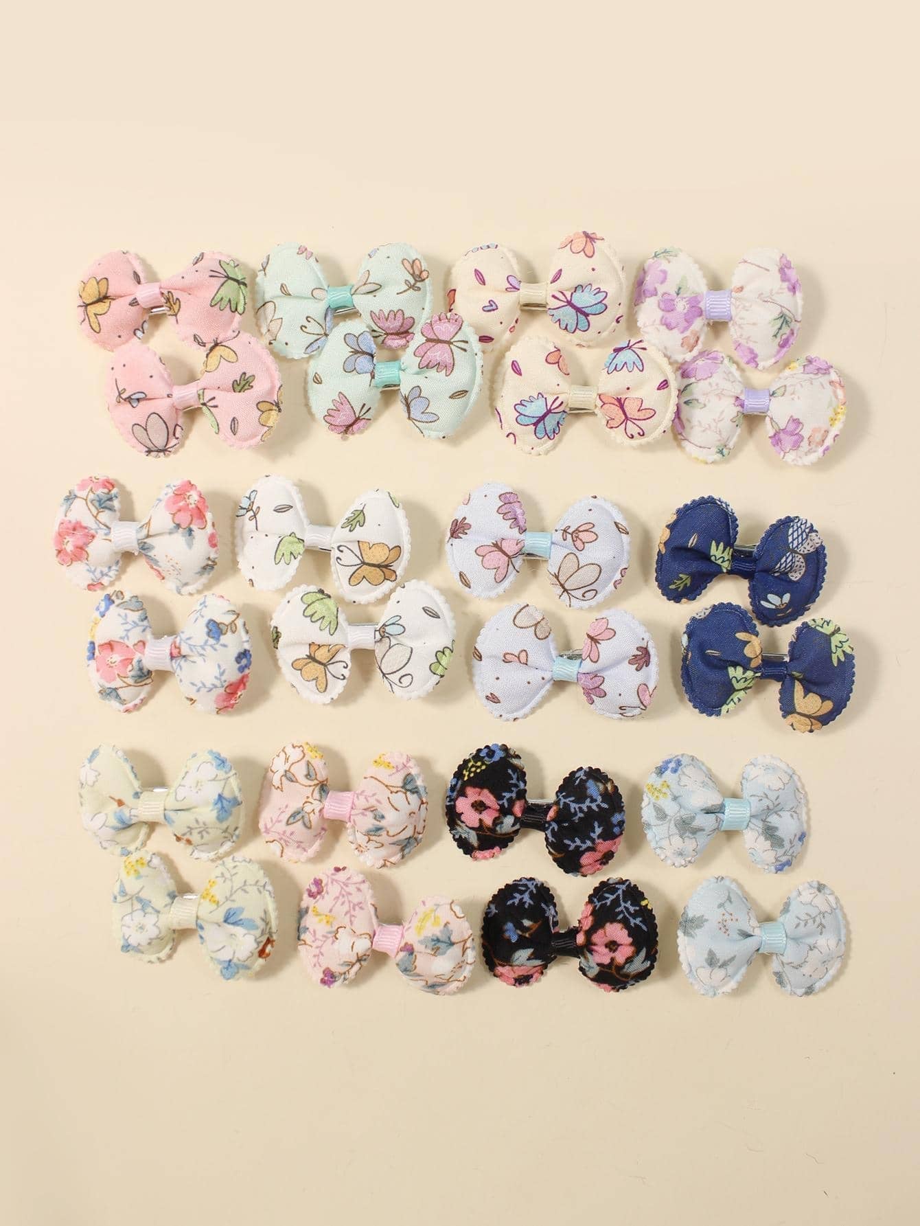24Pcs Girls Bow Decor Cute Hair Clip for Hair Decoration