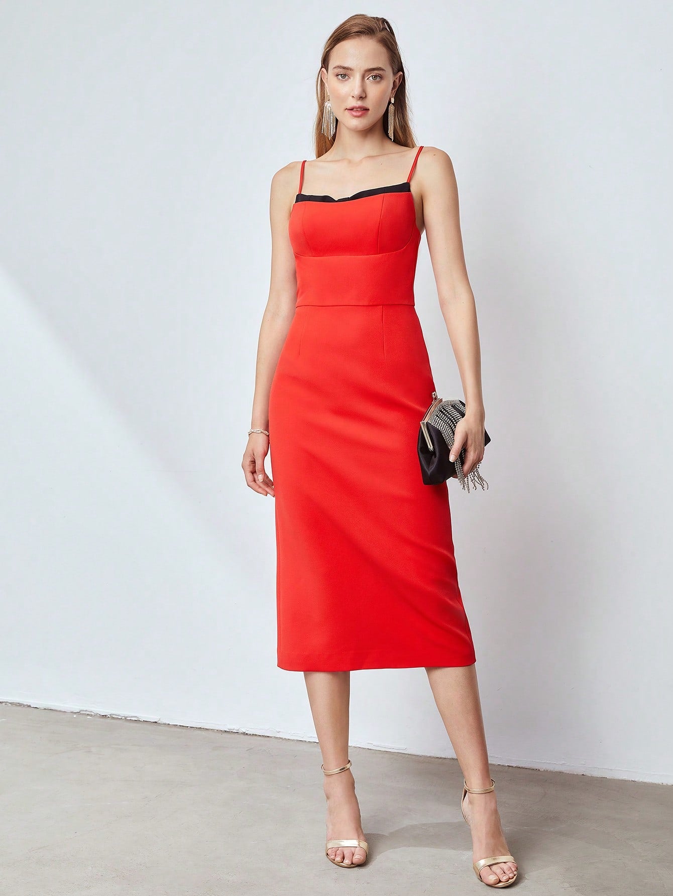 MOTF PREMIUM CONTRAST LINING CAMI DRESS