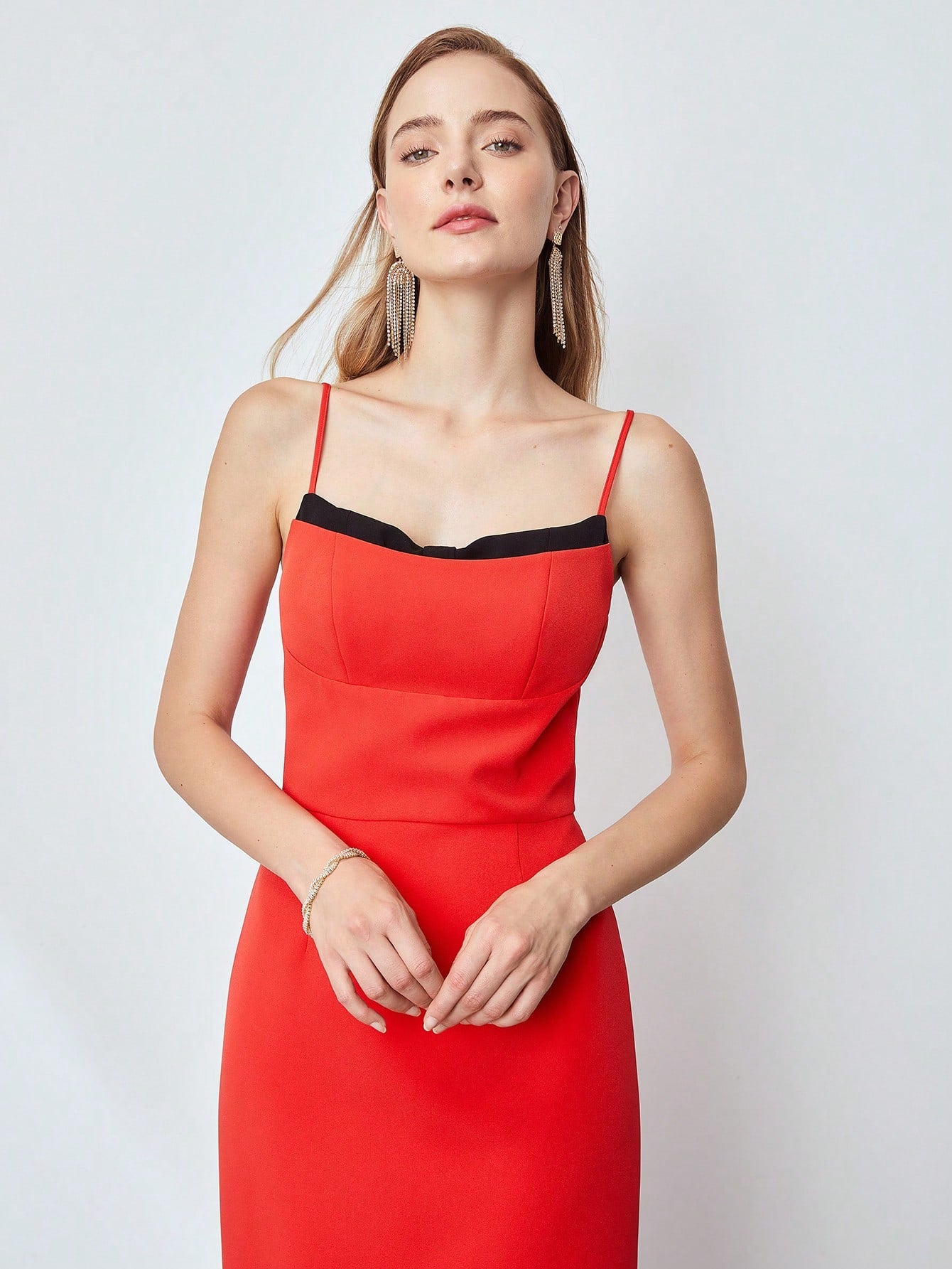MOTF PREMIUM CONTRAST LINING CAMI DRESS