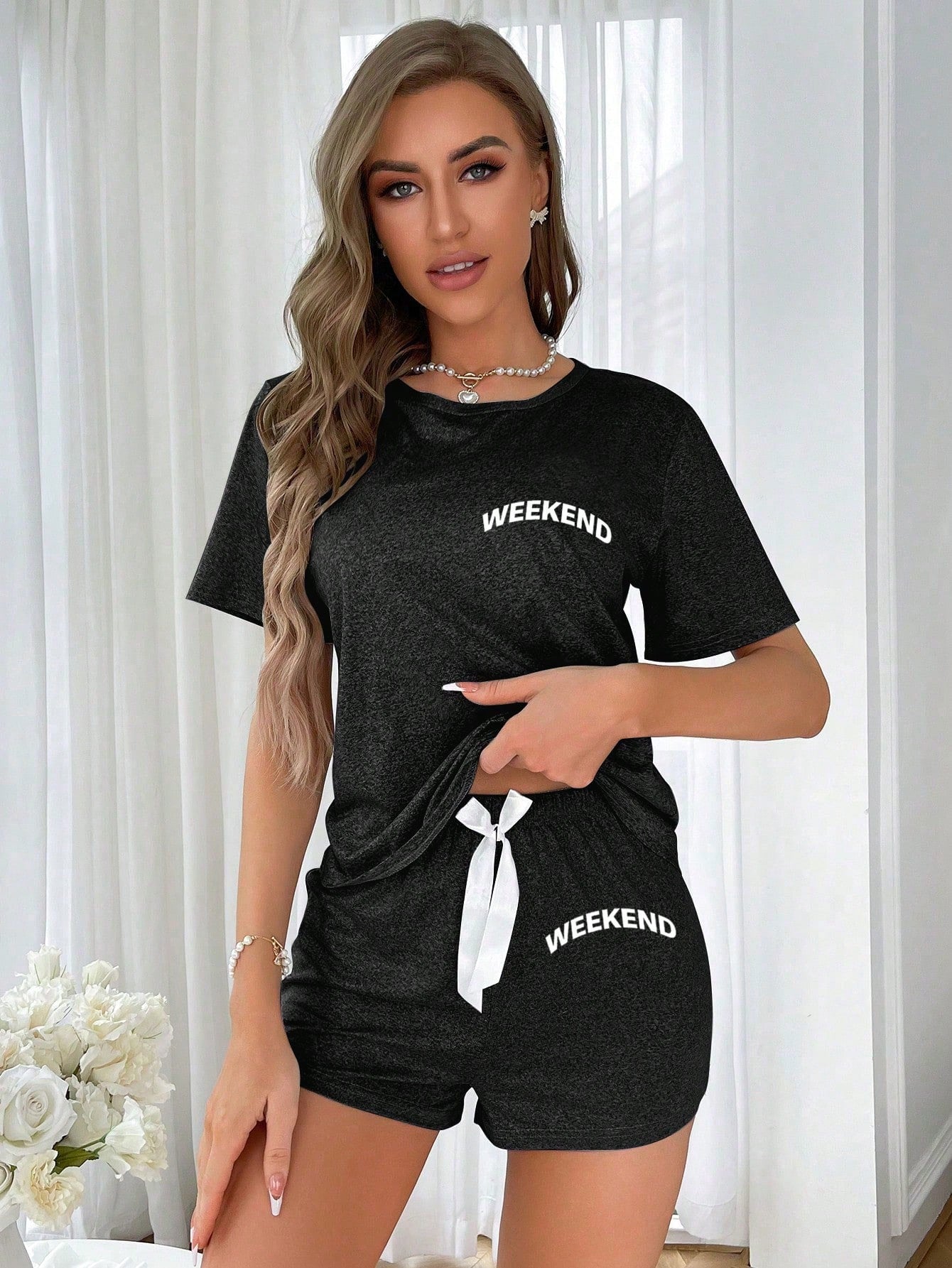 Women'S Letter Printed Pajama Set