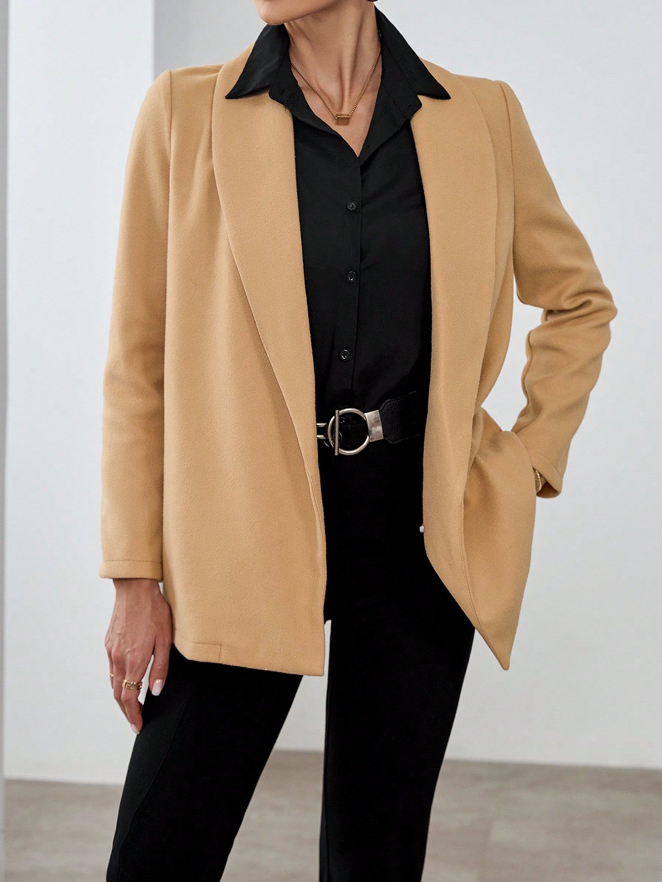 shein shawl collar