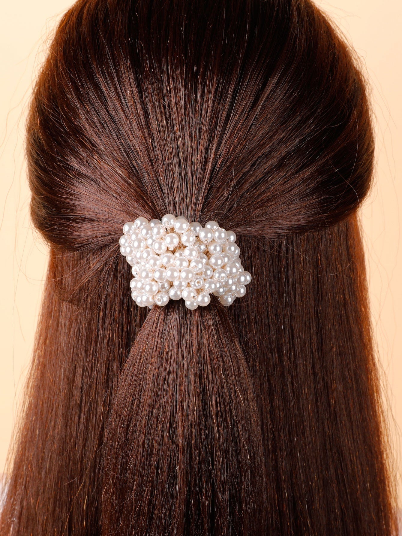 1Pc Faux Pearl Decor Hair Tie for Daily Casual Outing Wear