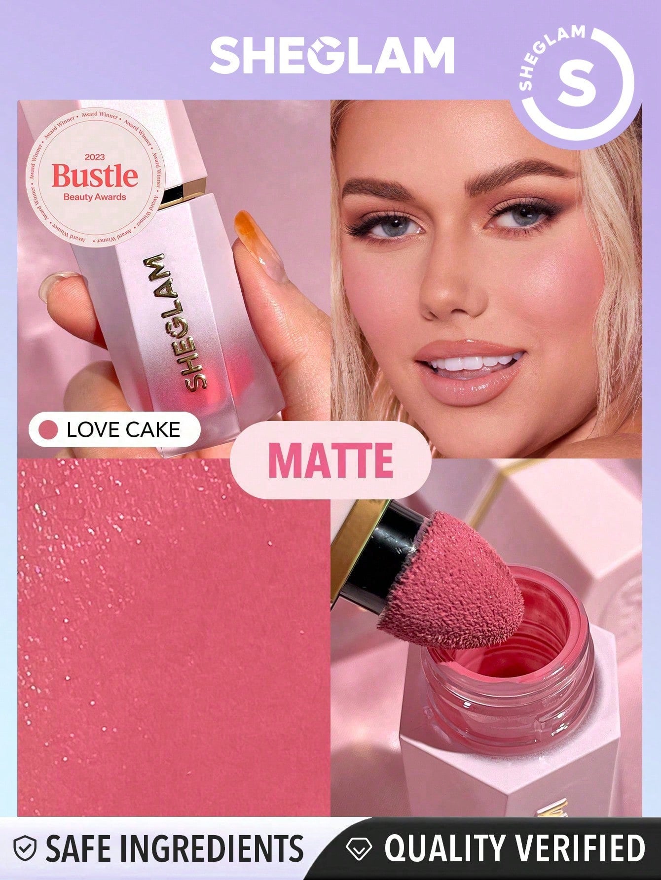 SHEGLAM Color Bloom Liquid Blush Matte Finish-Love Cake Gel Cream Blush Long Lasting Non-Fading Highly Pigmented Lightweight Long Wear Smooth Blusher Black Friday Winter Pink Brown Gifts Blush