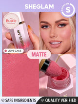 SHEGLAM Color Bloom Liquid Blush Matte Finish-Love Cake Gel Cream Blush Long Lasting Non-Fading Highly Pigmented Lightweight Long Wear Smooth Blusher Black Friday Winter Pink Brown Gifts Blush