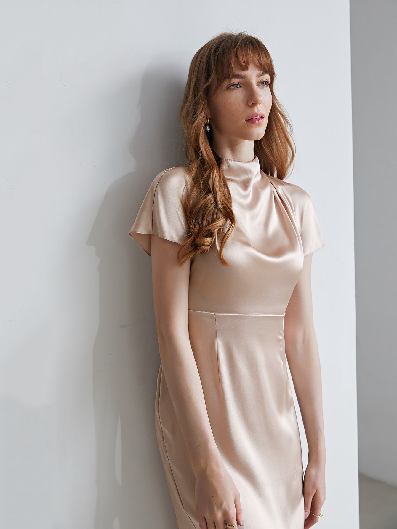 MOTF PREMIUM 100% SILK DRAPED DRESS