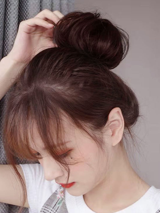Foreign Trade Chemical Fiber High Temperature Silk Elastic Rope Fake Hair Bag Ancient Style Ball Hair Wig Hair Accessories Korean Straight Hair Bag
