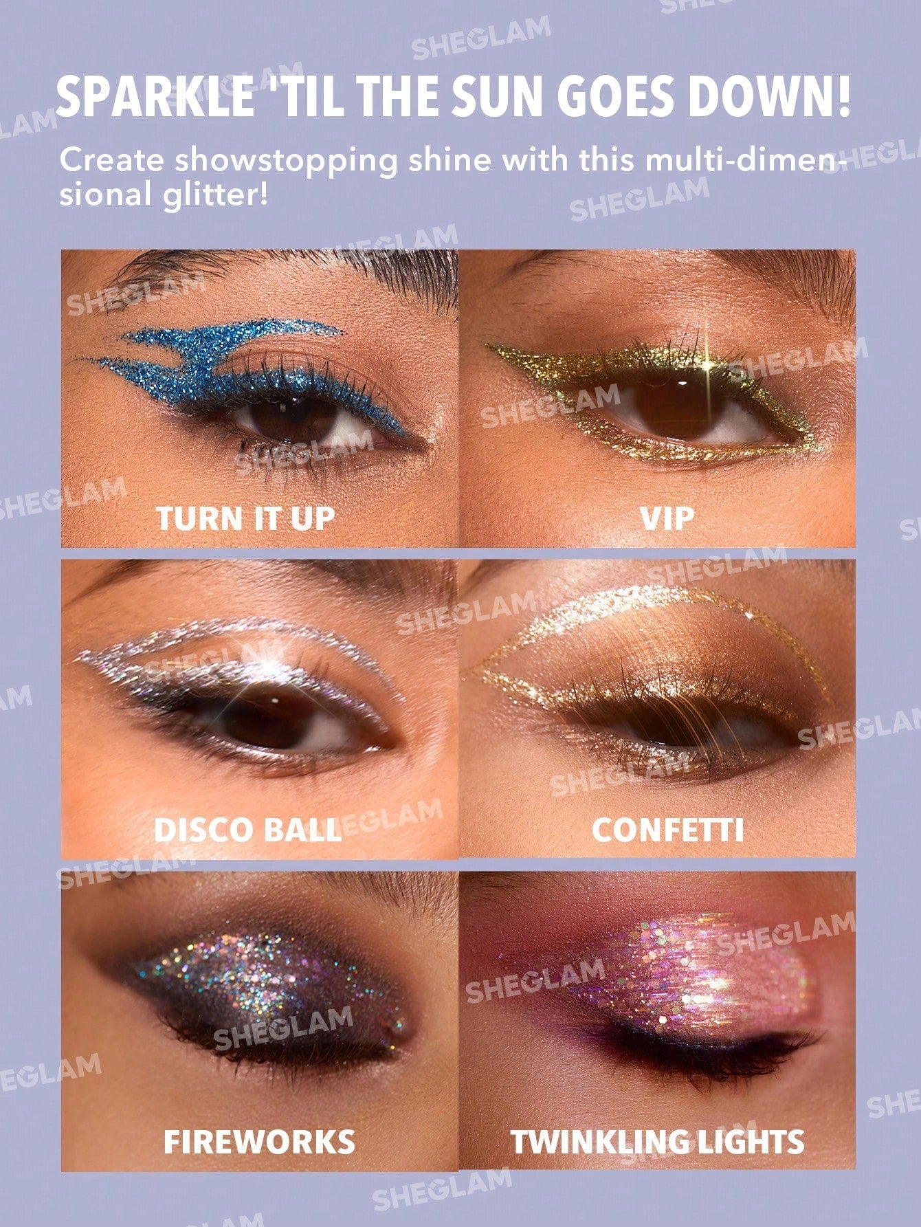 SHEGLAM Insta-Party Glitter Liner-Turn It up Liquid Eyeshadow Gel Blue High Shine Long Lasting Highly Pigmented Long Wear Liquid Liner Black Friday Sale Gift Y2K Blue Eyeshadow