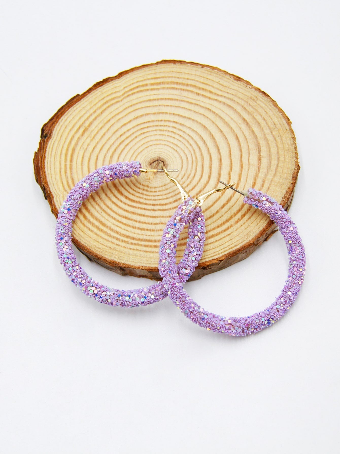 Sequin Decor Hoop Earrings