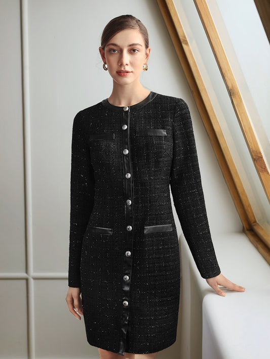 MOTF PREMIUM TWEED FITTED FORMAL DRESS