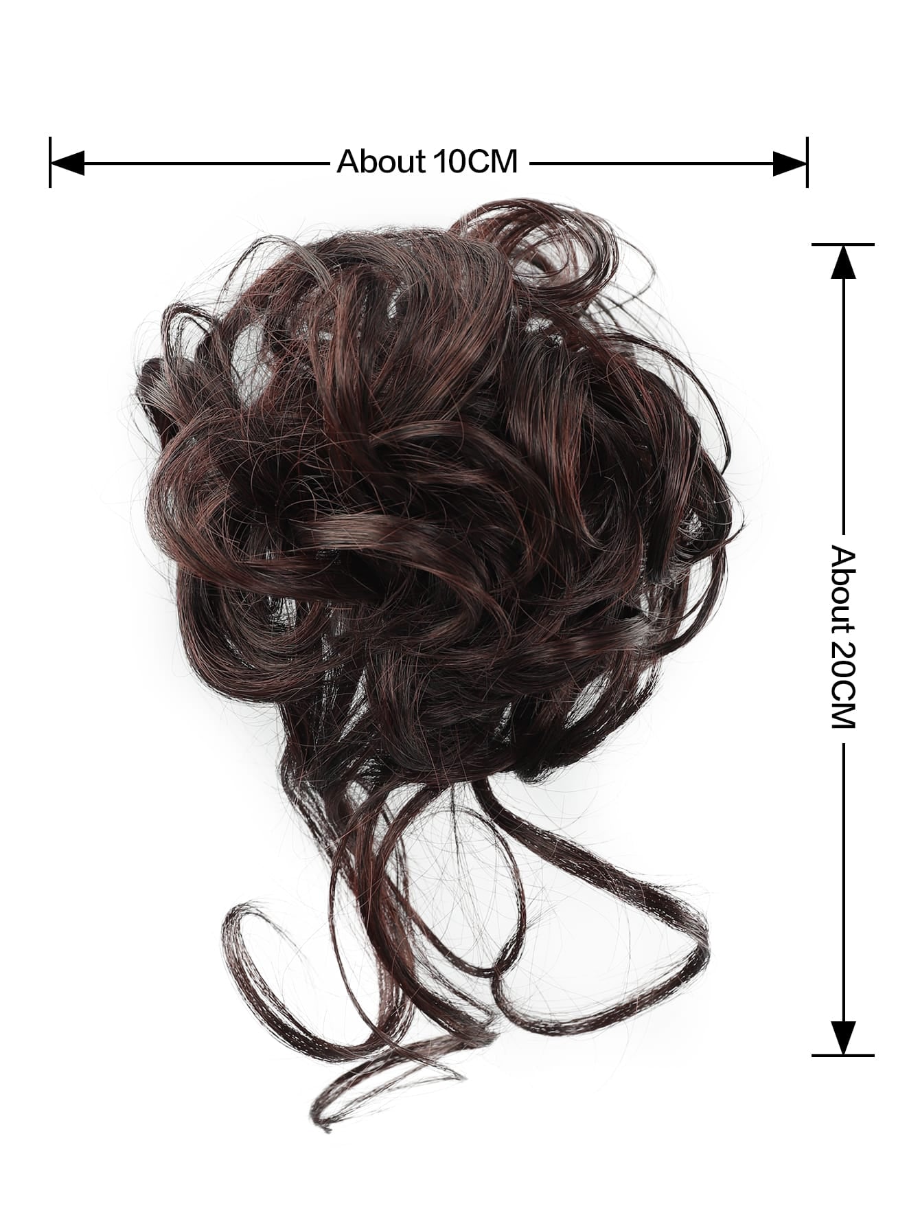 Synthetic Messy Curly Claw Hair Bun Chignon Hair Extensions Scrunchy Fake False Dark Brown Hair with Tail for Women Hairpieces